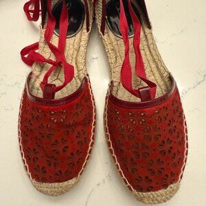 Oscar de la Renta Red Espadrille Sandals Size 38